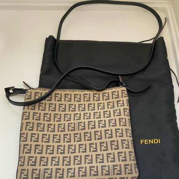 SOLD Fendi Brown Zucchino Canvas Mini Crossbody - Picture 1 of 13